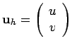 $\mathbf {u}_h =
\left(
\begin{array}{c}
u\\
v
\end{array}\right)$